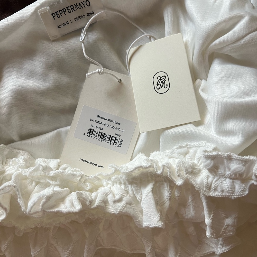 Peppermayo White Textured Mini Dress - Picture 3 of 3